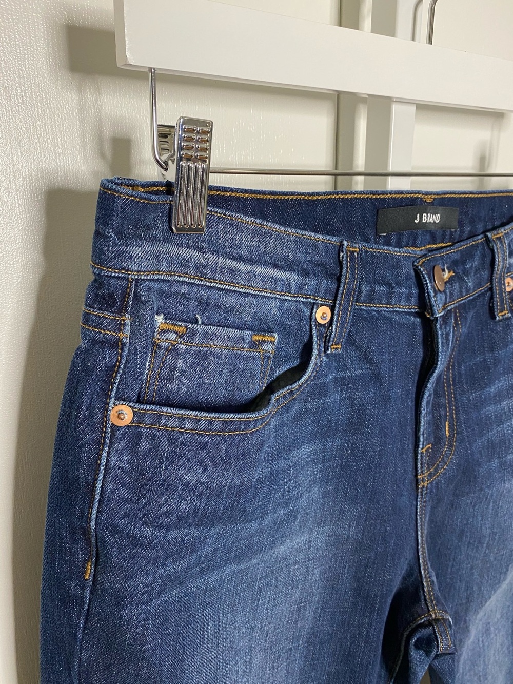 J Brand | Dark-Wash Denim 100% Cotton Aidan Ringer Boyfriend Jeans Sz 28 - Picture 4 of 15